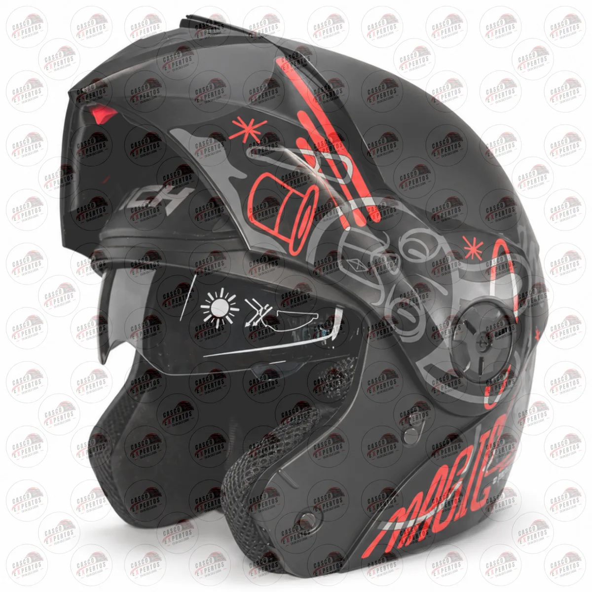 CASCO ABATIBLE ICH 3110 ROJO vista 3