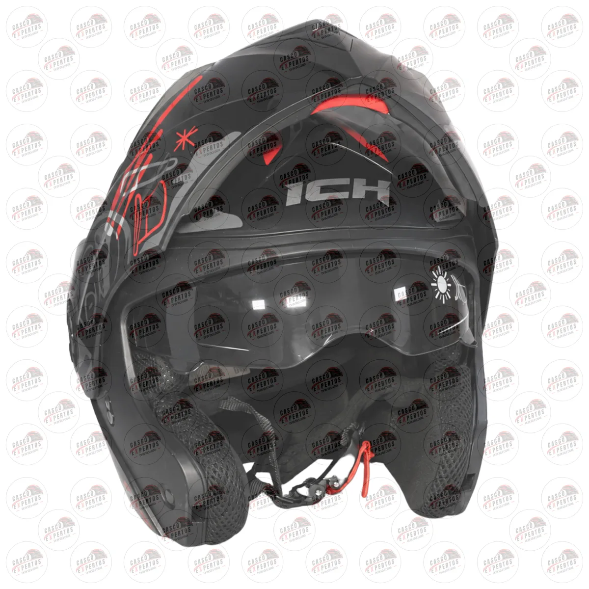 CASCO ABATIBLE ICH 3110 ROJO vista 2