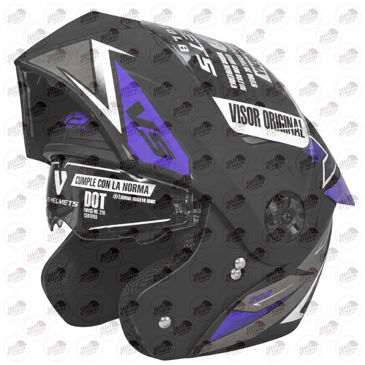 CASCO ABATIBLE VS 700 MORADO vista 3