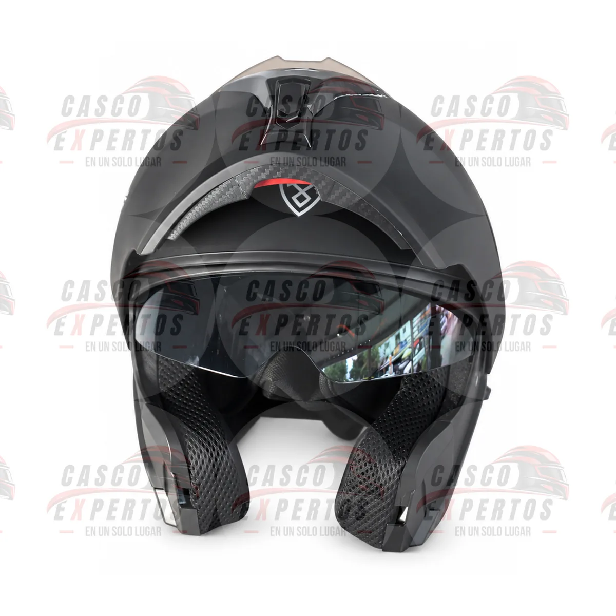 CASCO ABATIBLE XECURO XR926 NEGRO MATE ROSADO vista 3