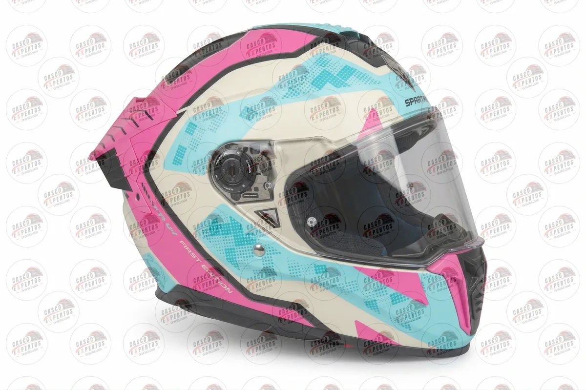 CASCO INTEGRAL SPARTAN AZUL MUJER vista 3