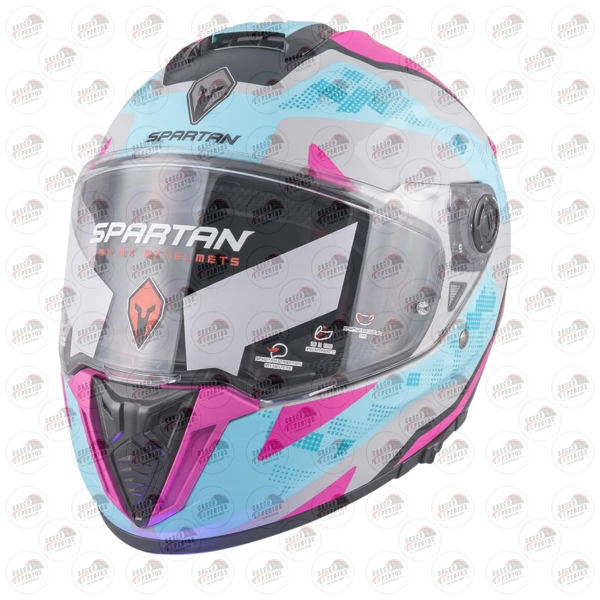 CASCO INTEGRAL SPARTAN HAWK EVO AZUL MUJER