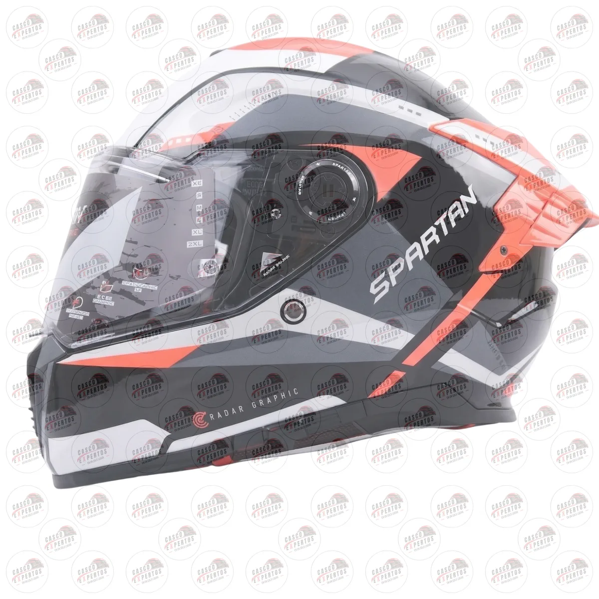 CASCO INTEGRAL SPARTAN HAWK EVO NEGRO NARANJA vista 3