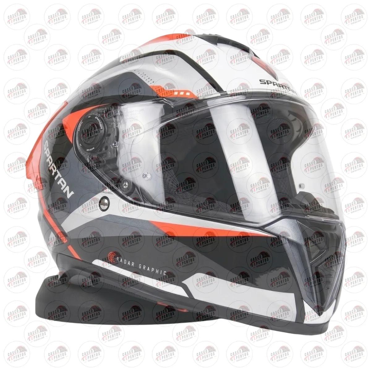 CASCO INTEGRAL SPARTAN HAWK EVO NEGRO NARANJA vista 2
