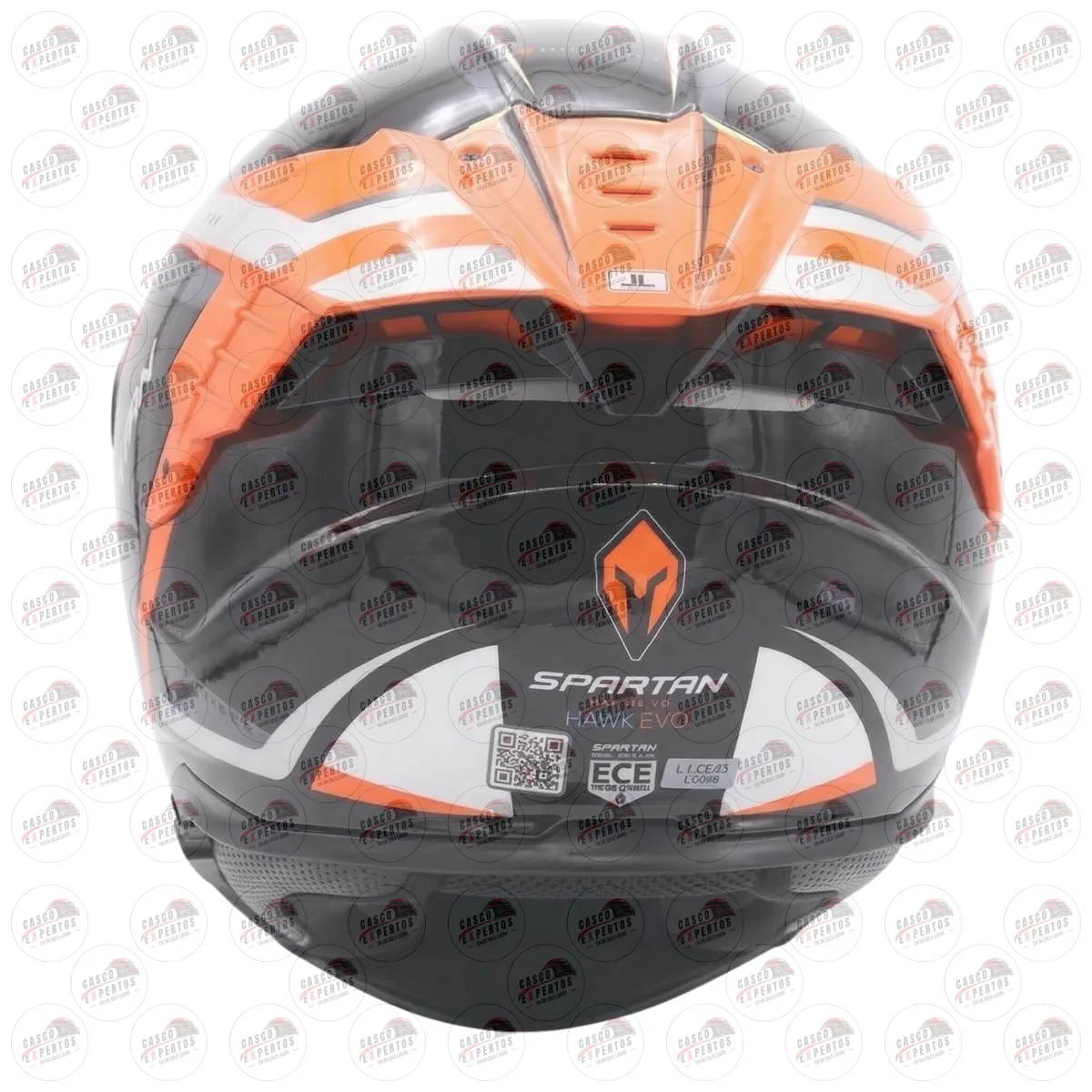 CASCO INTEGRAL SPARTAN HAWK EVO NEGRO NARANJA vista 4