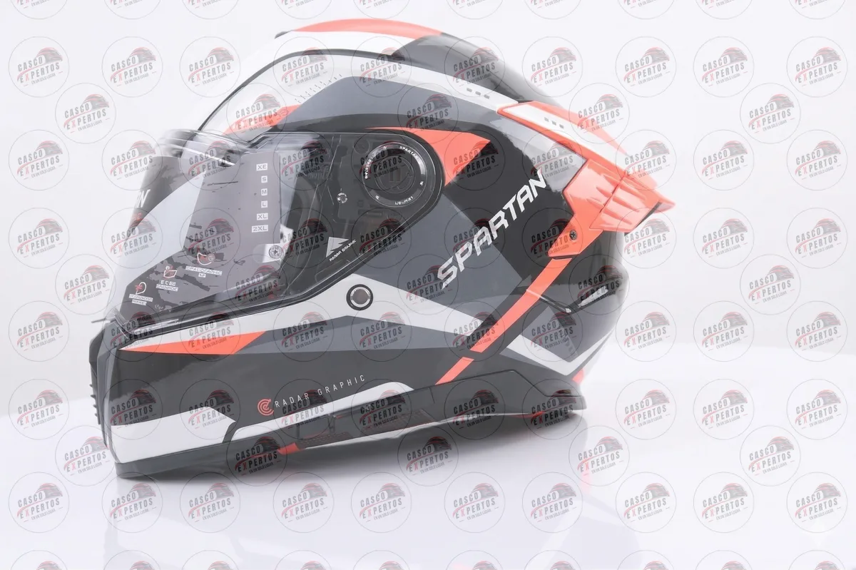 CASCO INTEGRAL SPARTAN HAWK EVO NEGRO NARANJA vista 7