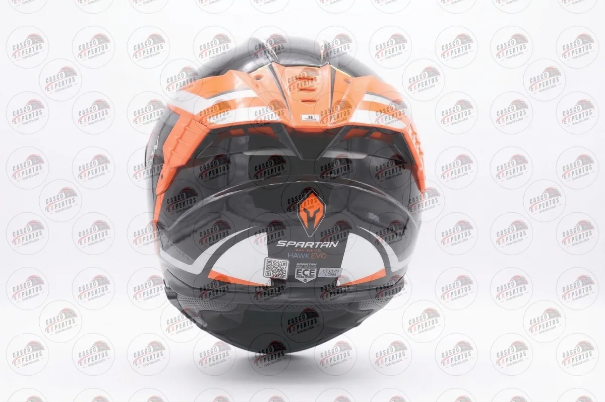 CASCO INTEGRAL SPARTAN HAWK EVO NEGRO NARANJA vista 8