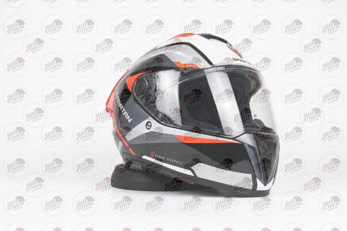 CASCO INTEGRAL SPARTAN HAWK EVO NEGRO NARANJA vista 6