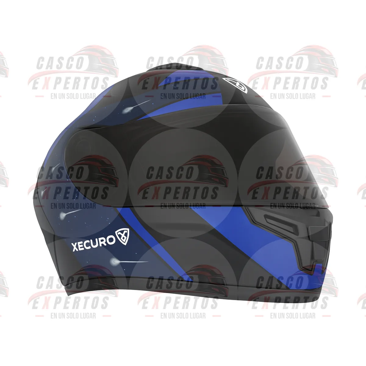 CASCO INTEGRAL XECURO XR921 NEGRO AZUL vista 3