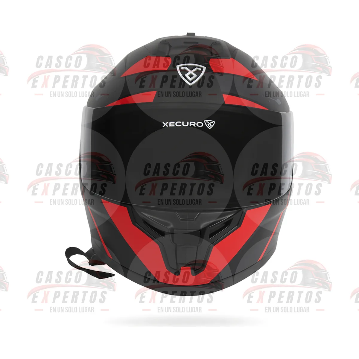 CASCO INTEGRAL XECURO XR921 NEGRO ROJO