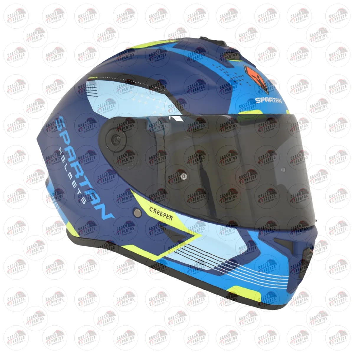 CASCO SPARTAN DRAKEN CREEPER AZUL vista 4