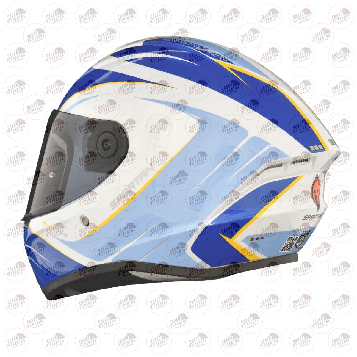 CASCO SPARTAN DRAKEN METHANE BLANCO AZUL vista 8
