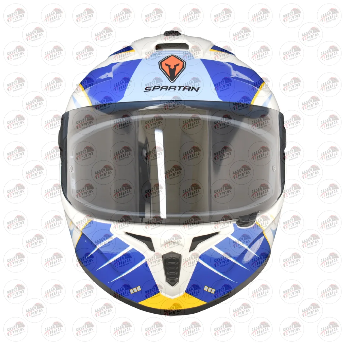 CASCO SPARTAN DRAKEN METHANE BLANCO AZUL vista 3