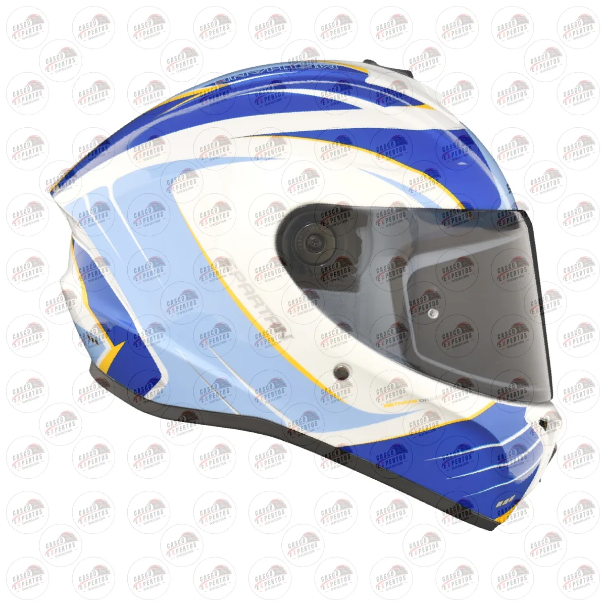 CASCO SPARTAN DRAKEN METHANE BLANCO AZUL vista 5