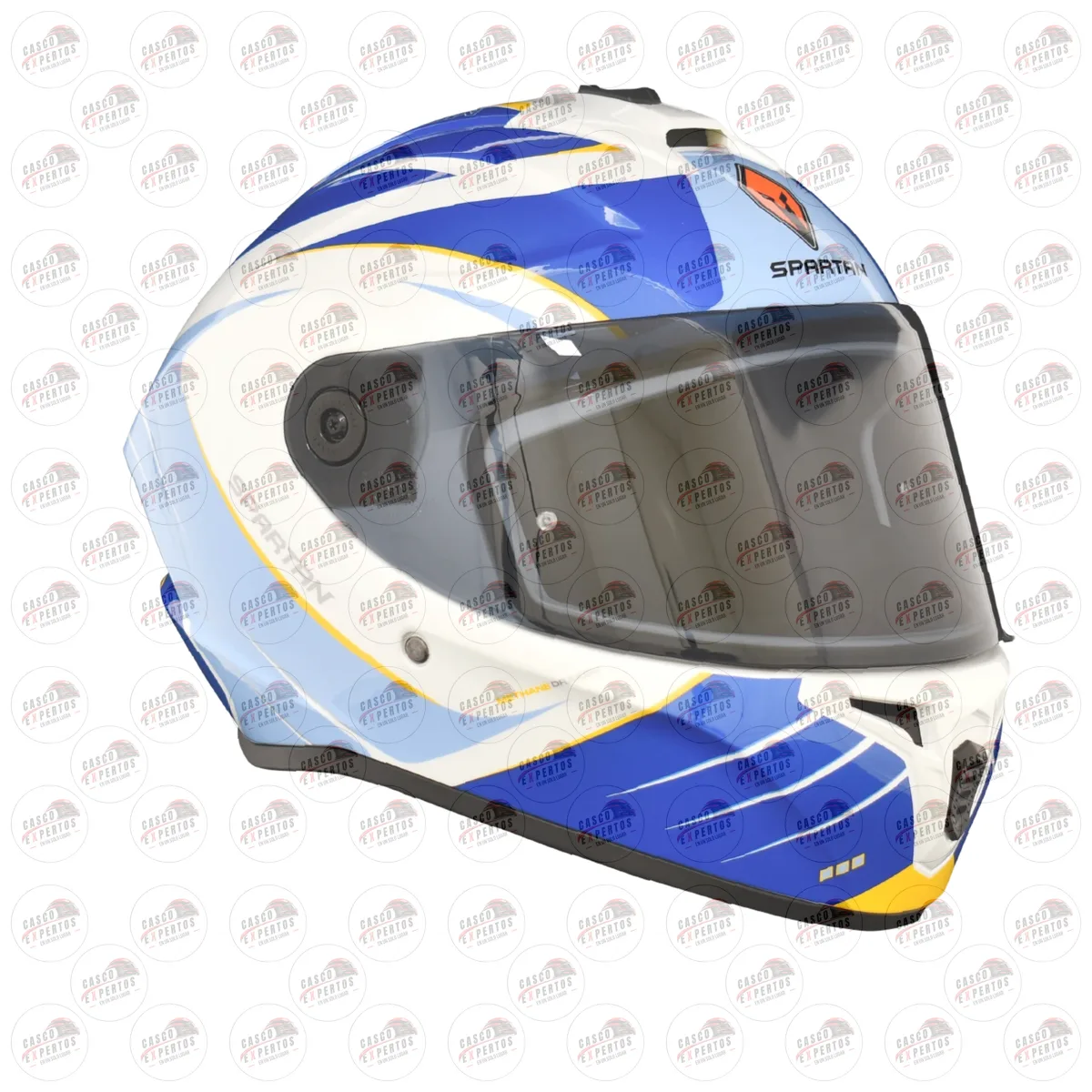 CASCO SPARTAN DRAKEN METHANE BLANCO AZUL vista 4