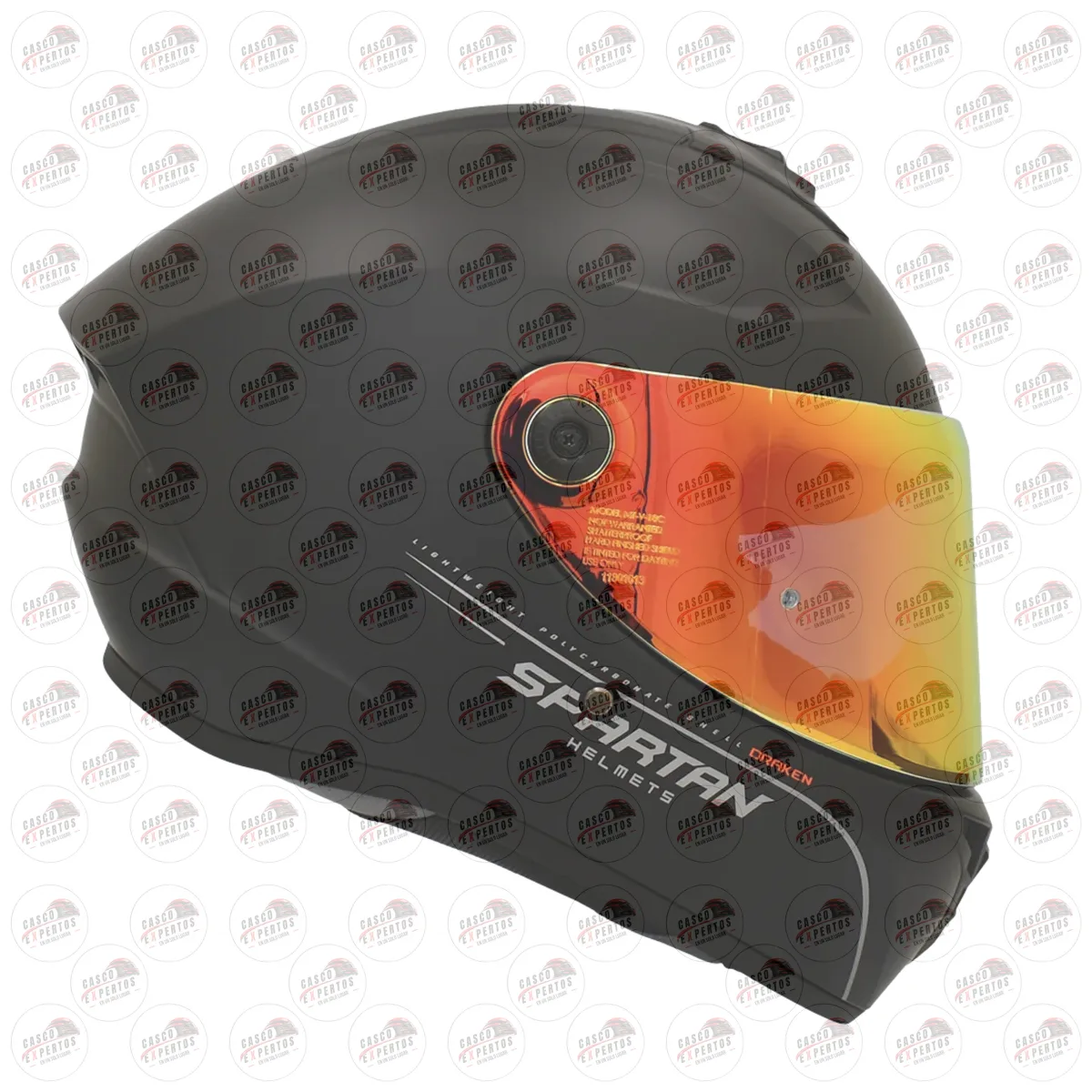 CASCO SPARTAN DRAKEN SOLID A1 VISOR ROJO vista 5