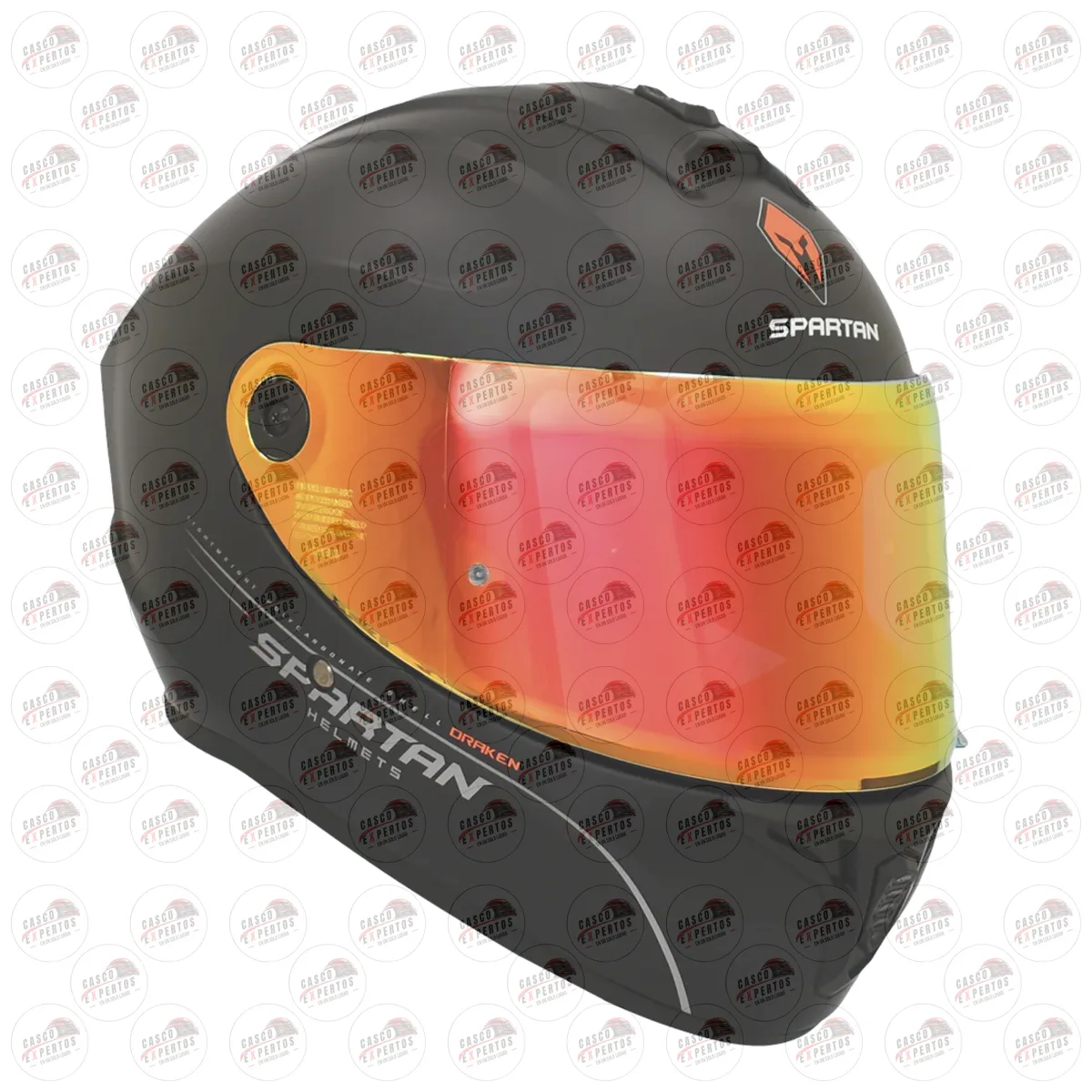 CASCO SPARTAN DRAKEN SOLID A1 VISOR ROJO vista 4